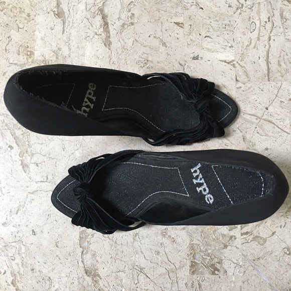 Elegant Evening Black Dress Pump Open Toe High Heel by Hype Size 6.5 - Picture 7 of 13